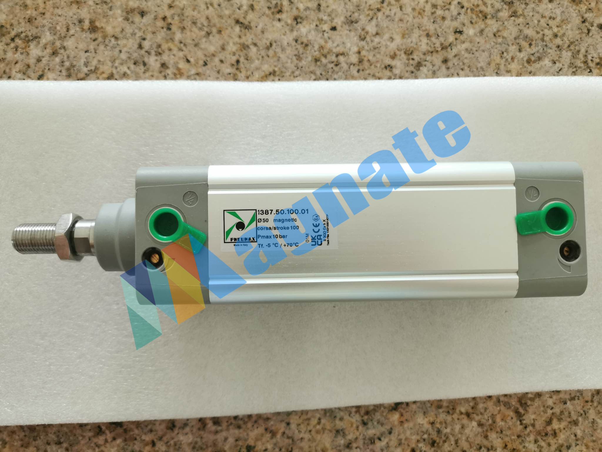 Brand: Pneumax Pneumatic Cylinder PN: 1387.50.100.01 50mm x 100mm stroke 10 bar