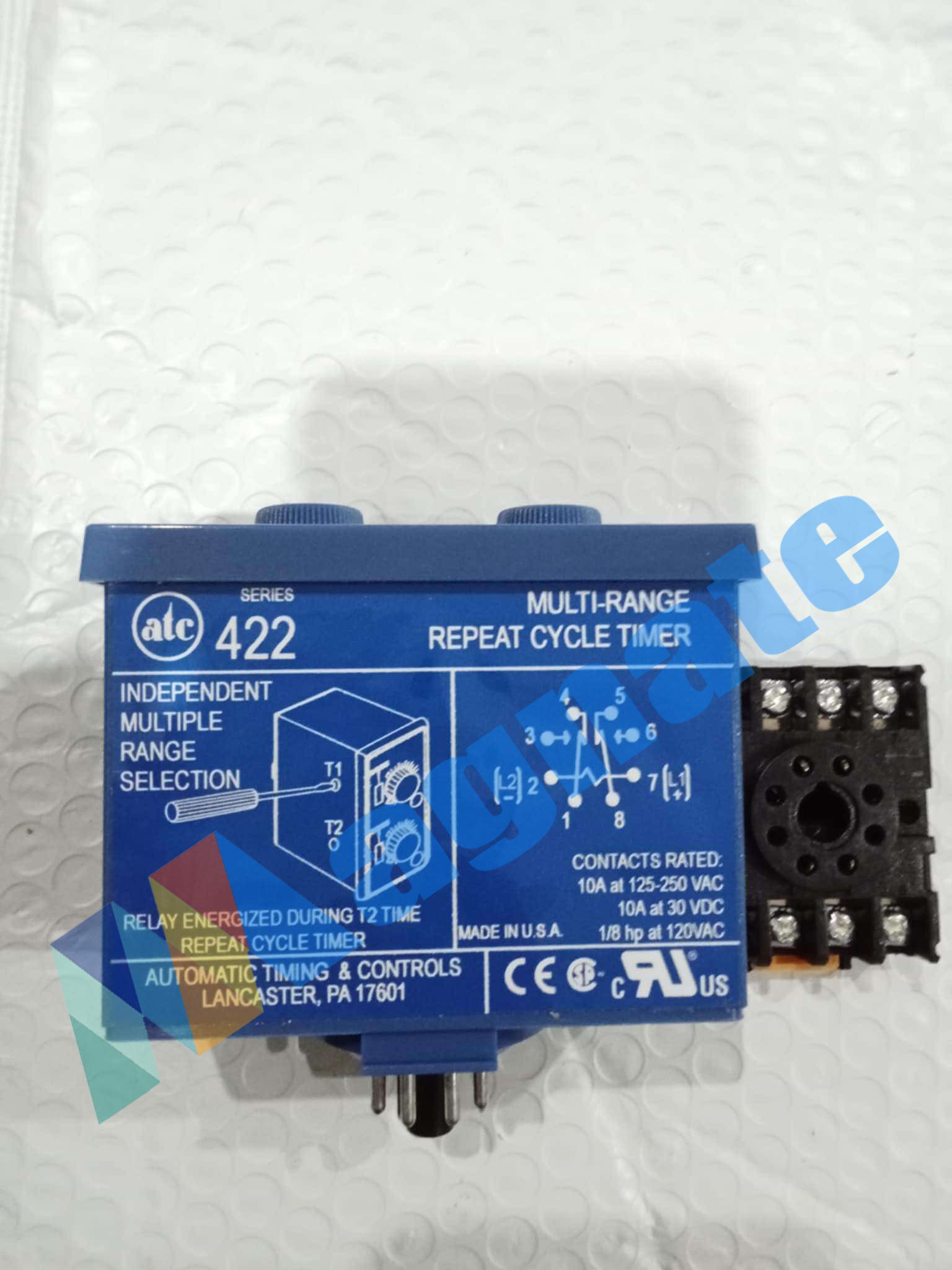 Brand: ATC Model: 422A-500F1-0-X Includes Accessories: 8-pin surface/DIN rail socket PN: 0000-825-85-00 Plug-in socket kit (8-pin) 