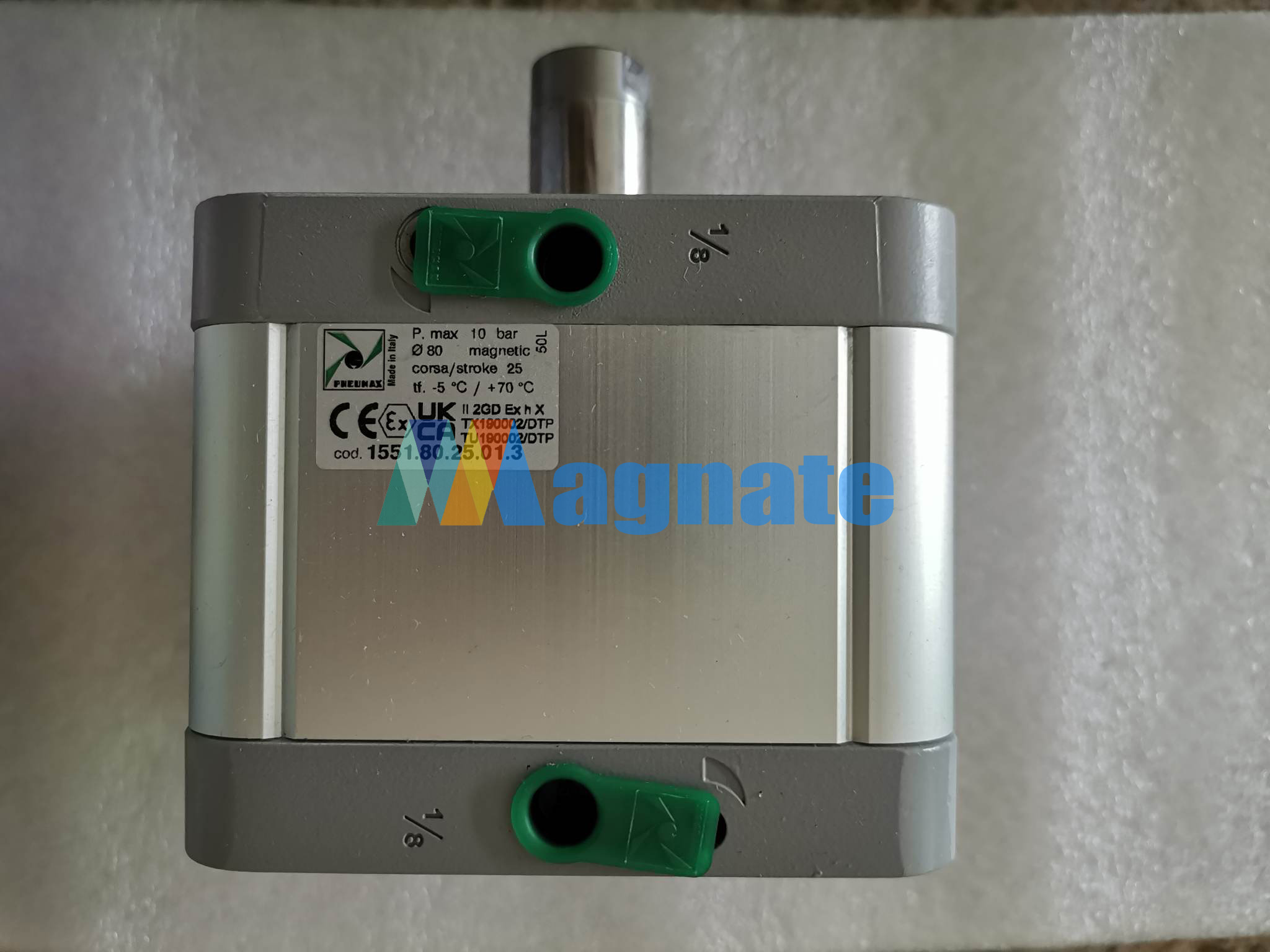 Brand: Pneumax Pneumatic Cylinder PN: 1551. 80.25.01.3 80mm x 25mm stroke 10 bar